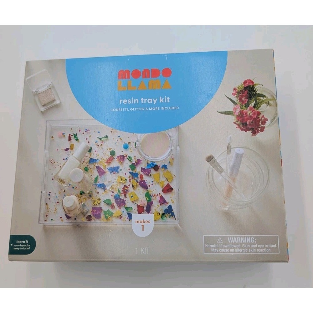 Mondo Llama Resin Tray Kit Confetti Glitter DIY Craft Makes 1 NIB